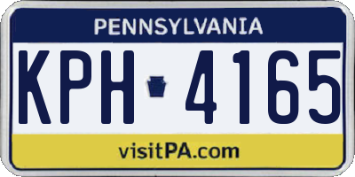 PA license plate KPH4165