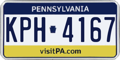PA license plate KPH4167