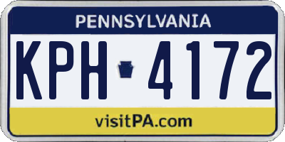 PA license plate KPH4172