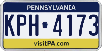PA license plate KPH4173