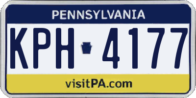 PA license plate KPH4177