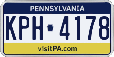 PA license plate KPH4178