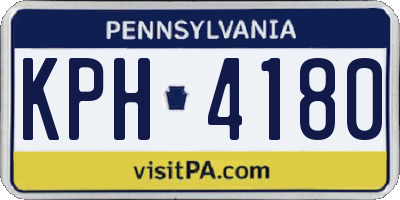 PA license plate KPH4180