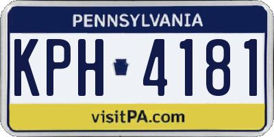 PA license plate KPH4181