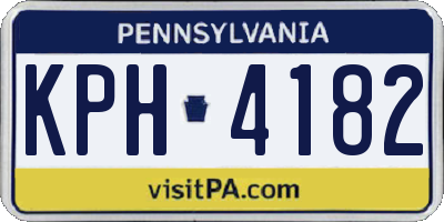 PA license plate KPH4182