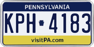 PA license plate KPH4183