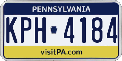 PA license plate KPH4184