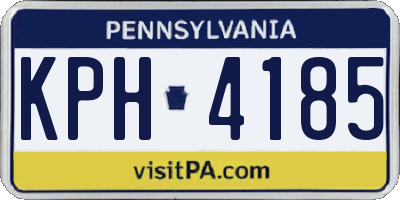 PA license plate KPH4185