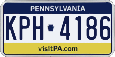 PA license plate KPH4186