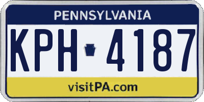 PA license plate KPH4187