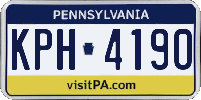 PA license plate KPH4190