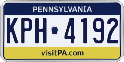 PA license plate KPH4192