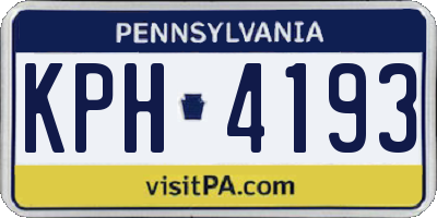 PA license plate KPH4193