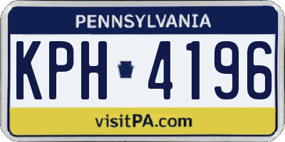 PA license plate KPH4196