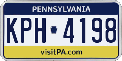 PA license plate KPH4198