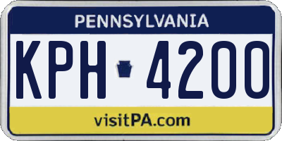 PA license plate KPH4200