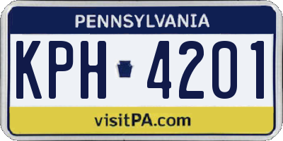 PA license plate KPH4201