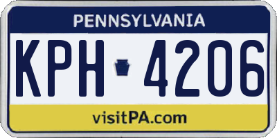 PA license plate KPH4206