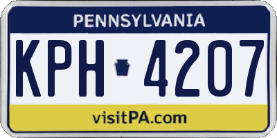 PA license plate KPH4207