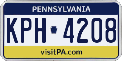 PA license plate KPH4208