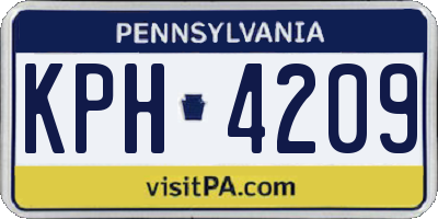 PA license plate KPH4209