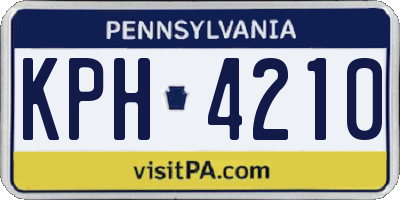 PA license plate KPH4210