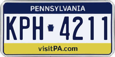 PA license plate KPH4211