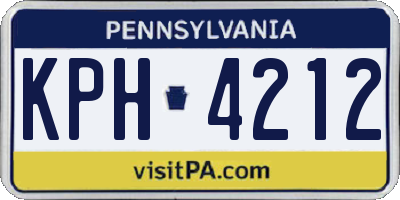 PA license plate KPH4212