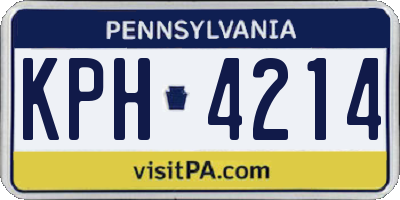 PA license plate KPH4214