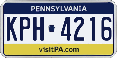PA license plate KPH4216