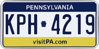 PA license plate KPH4219