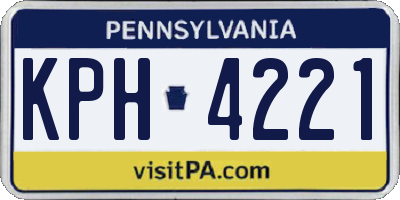 PA license plate KPH4221
