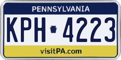 PA license plate KPH4223