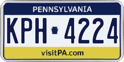 PA license plate KPH4224