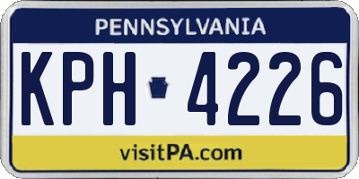 PA license plate KPH4226