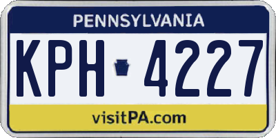 PA license plate KPH4227