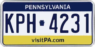 PA license plate KPH4231
