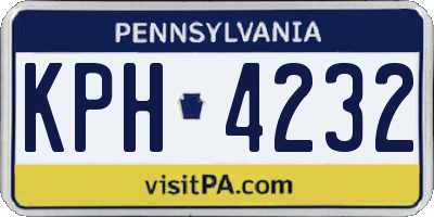 PA license plate KPH4232
