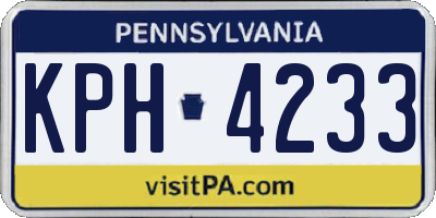 PA license plate KPH4233