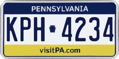 PA license plate KPH4234