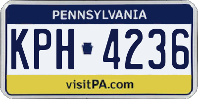 PA license plate KPH4236