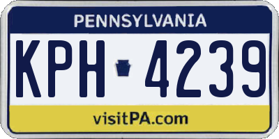PA license plate KPH4239