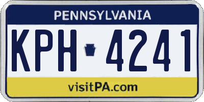 PA license plate KPH4241
