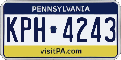 PA license plate KPH4243