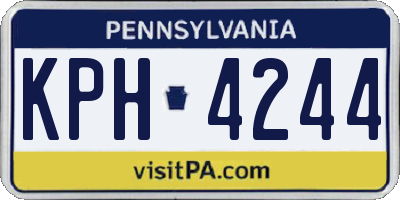PA license plate KPH4244