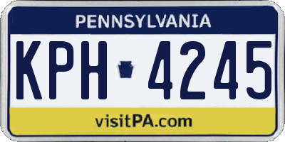 PA license plate KPH4245