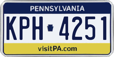 PA license plate KPH4251