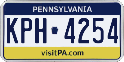 PA license plate KPH4254