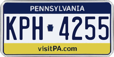 PA license plate KPH4255