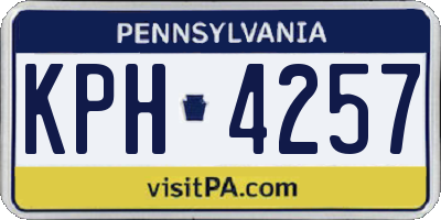 PA license plate KPH4257